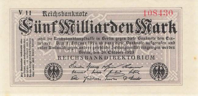 5 Milliarden Mark ro.120c V